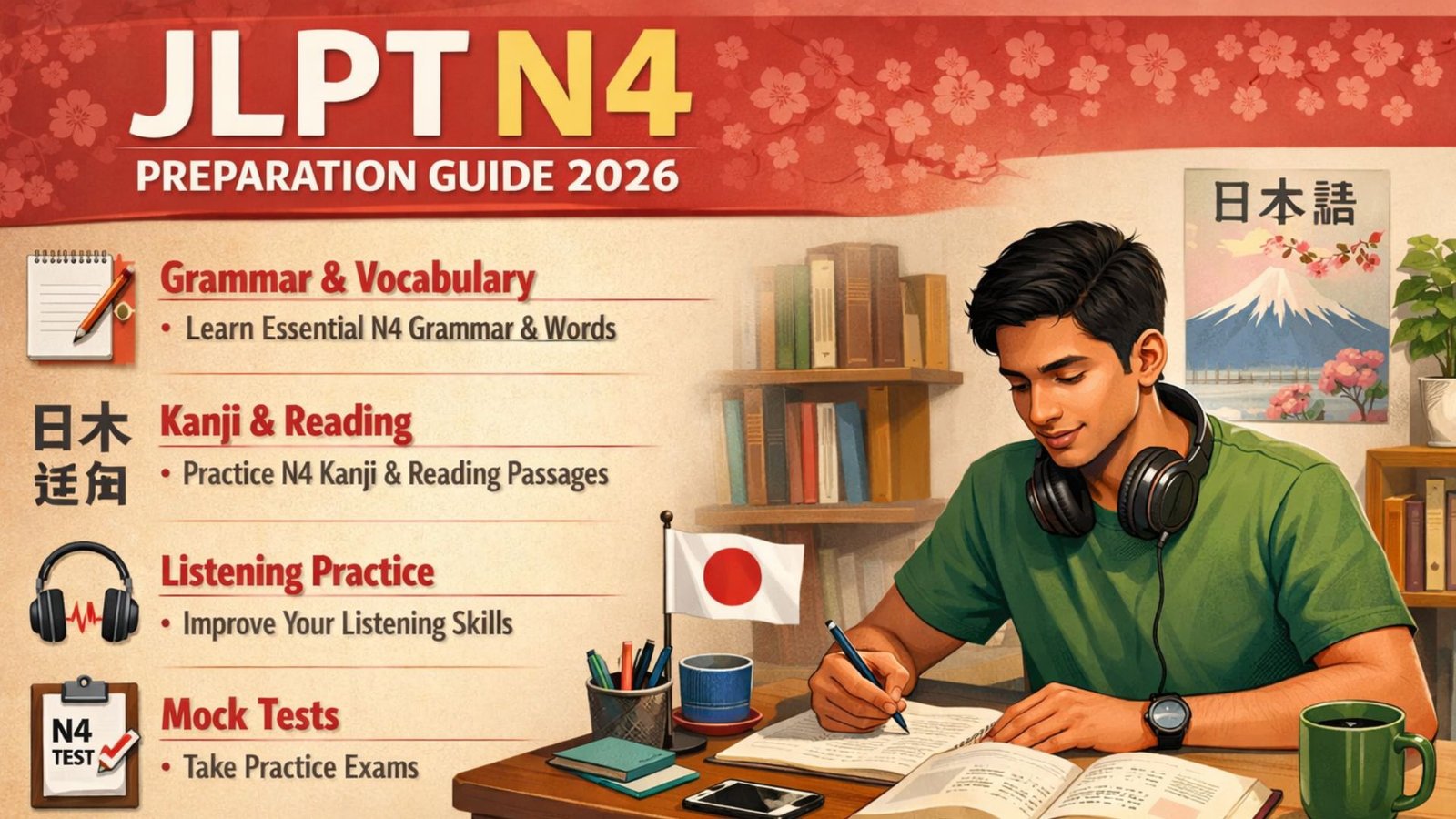 JLPT N4 Preparation Guide 2026: How to Pass with Grammar & Kanji